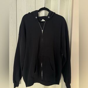 Black Hanes Zip Up Sweater